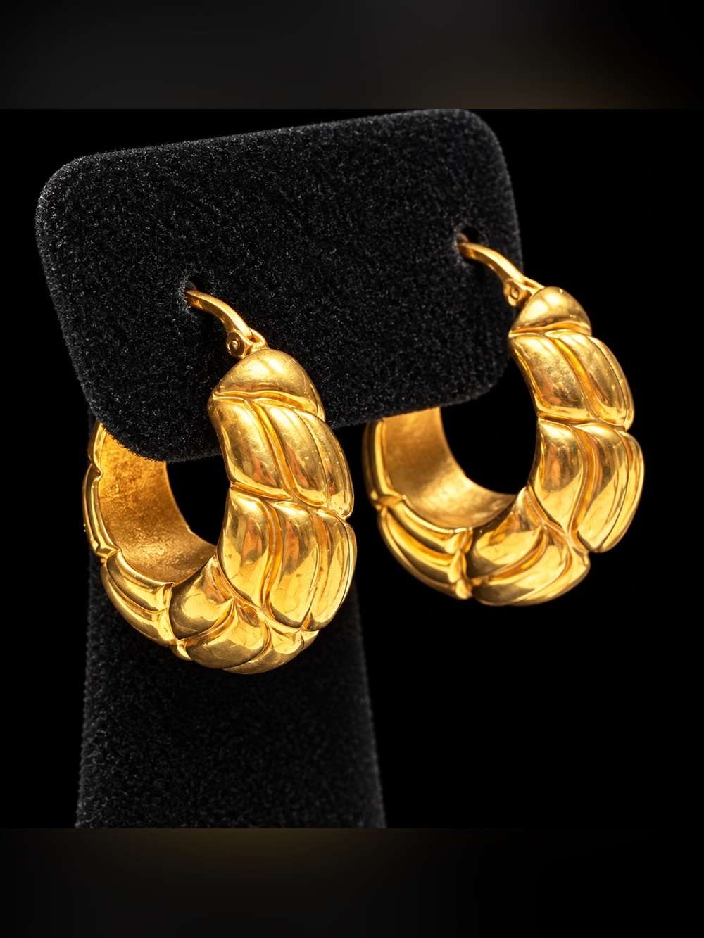 Cult Gaia Farina Gold Hoop Earrings Italy 925